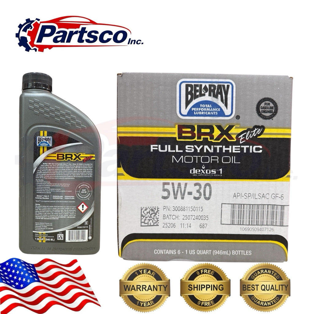 Bel-Ray BRX Elite 5W-30 Full Synthetic Motor Oil dexos1 Gen 3 API SQ GF-7A 6qrt