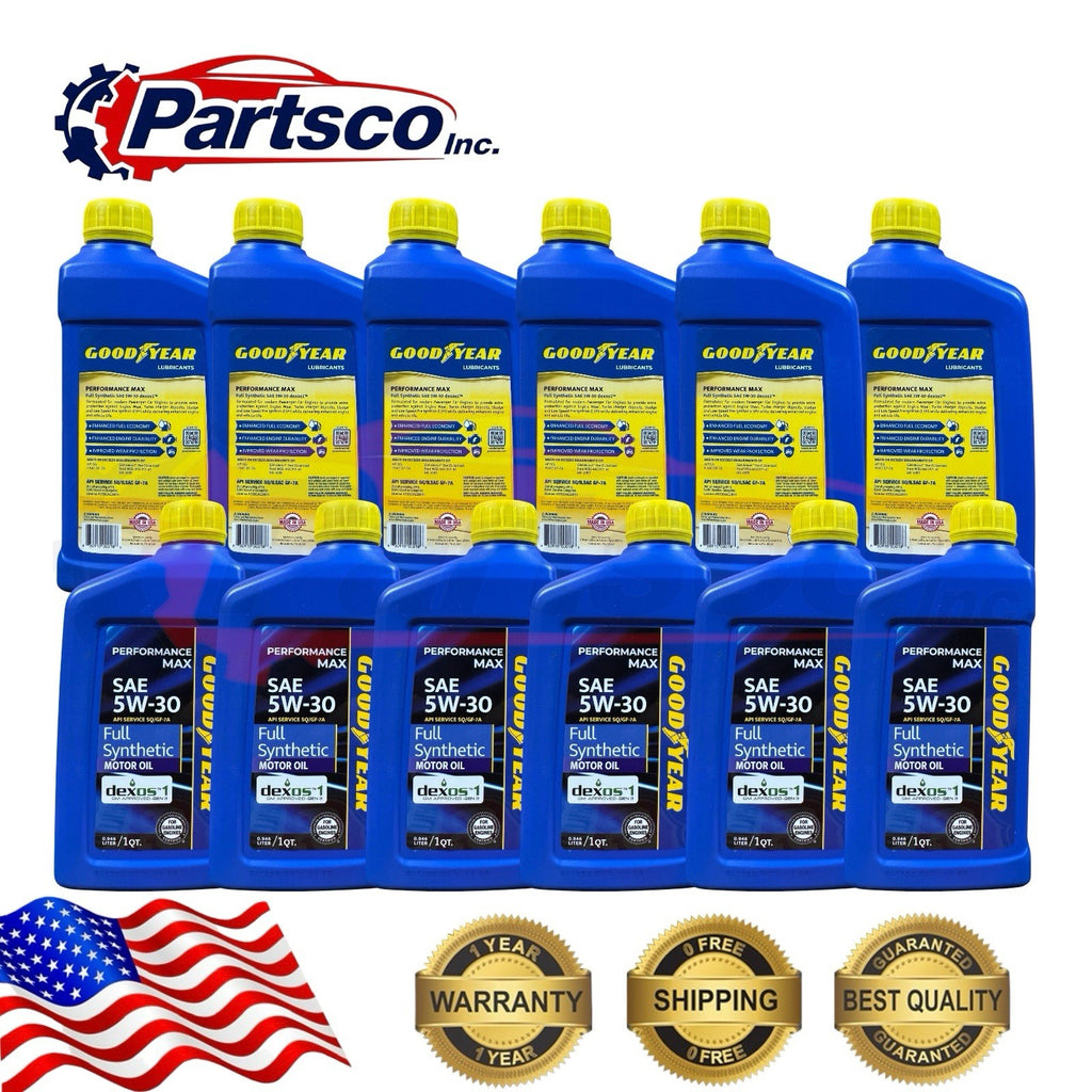 Goodyear 5W-30 Full Synthetic Motor Oil 12qt Case dexos1 Gen 3 (12 x 1qt Bottle)