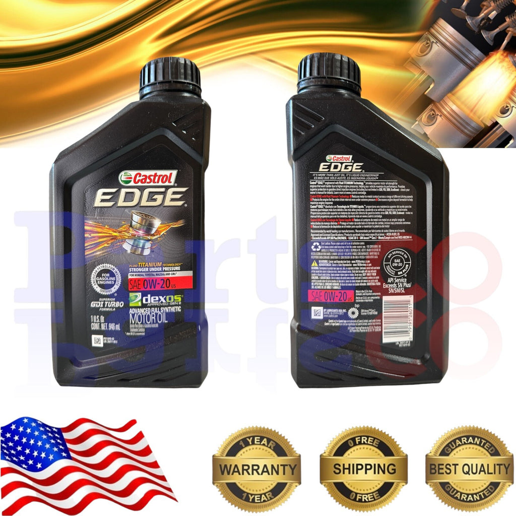 Motor Oil 0W20 Full Synthetic 6 Quarts Castrol EDGE