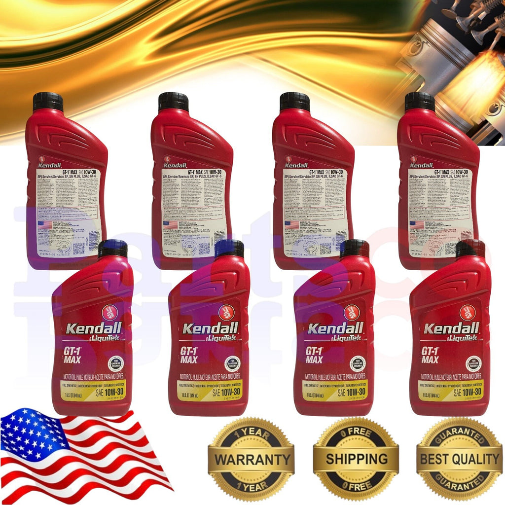 Motor Oil 10W30 Full Synthetic 8 Quarts GT-1® MAX KENDALL WITH LIQUITEK®