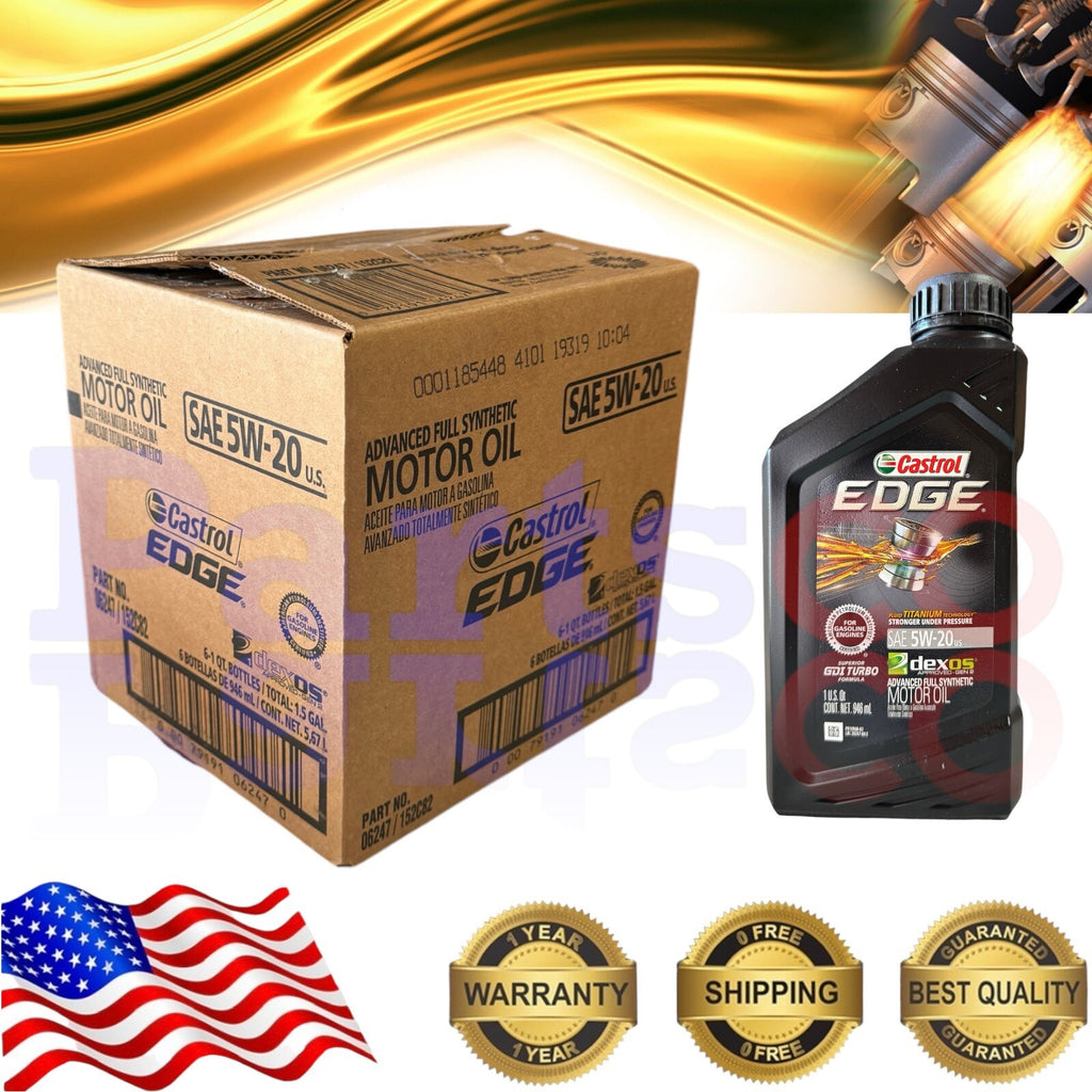 Motor Oil 5W20 Full Synthetic 6 Quarts Castrol EDGE