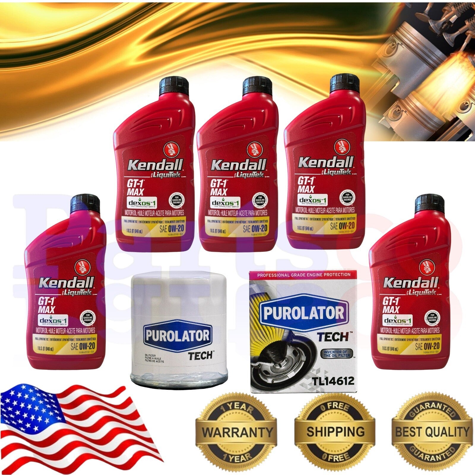 Motor Oil Full Synthetic 5 Quarts and Oil Filter Mazda CX5 2.5L 2016-2019