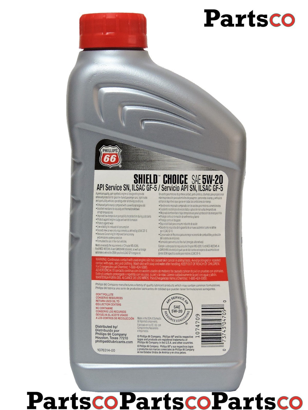 Motor Oil 5W20 Synthetic Blend 12 Quarts PHILLIPS 66 Shield Defense 