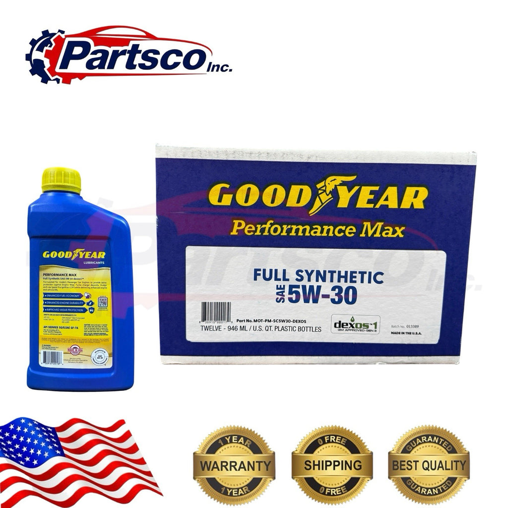 Goodyear 5W-30 Full Synthetic Motor Oil 8qt Case dexos1 Gen 3 (8 x 1qt Bottle)