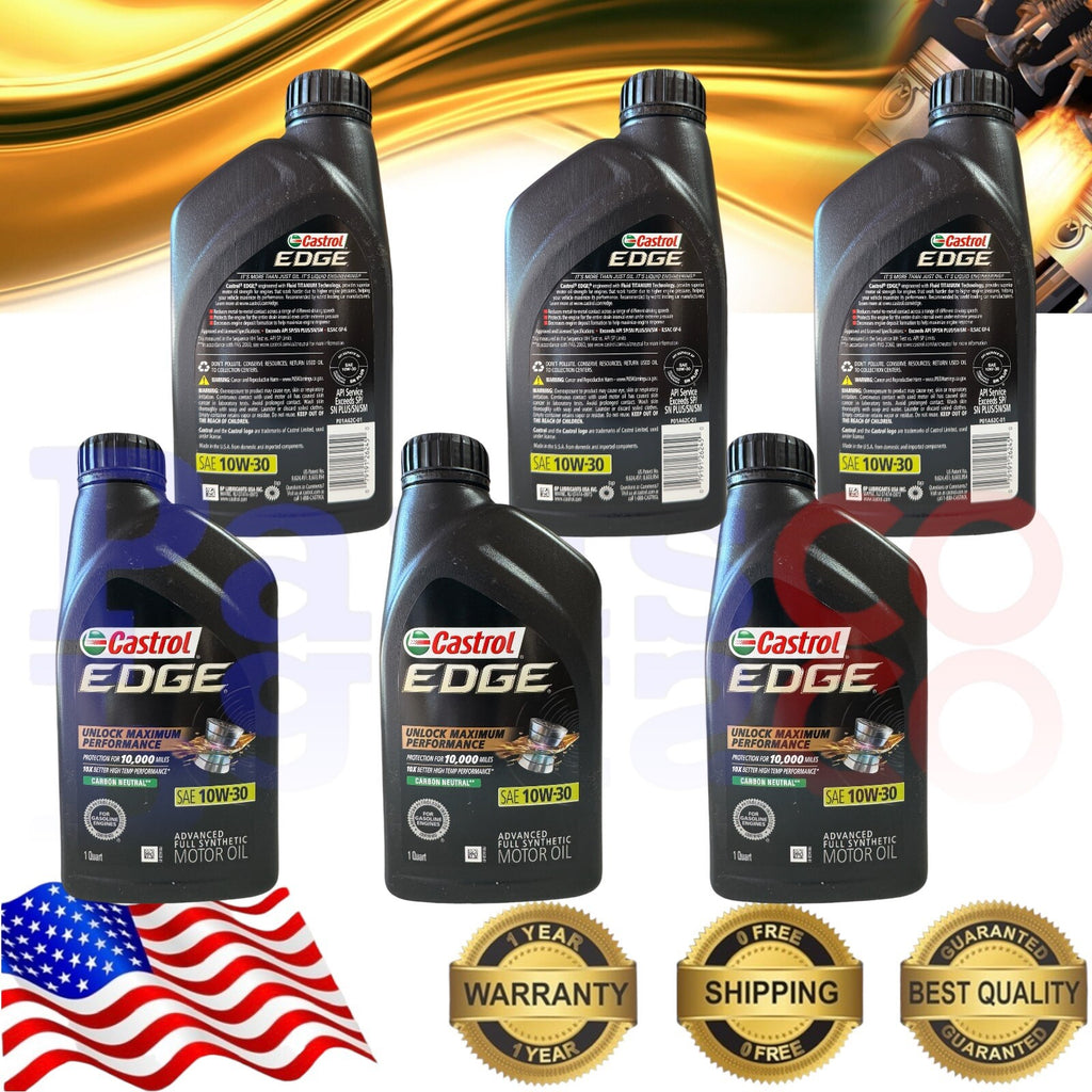 Motor Oil 10W30 Full Synthetic 6 Quarts Castrol EDGE