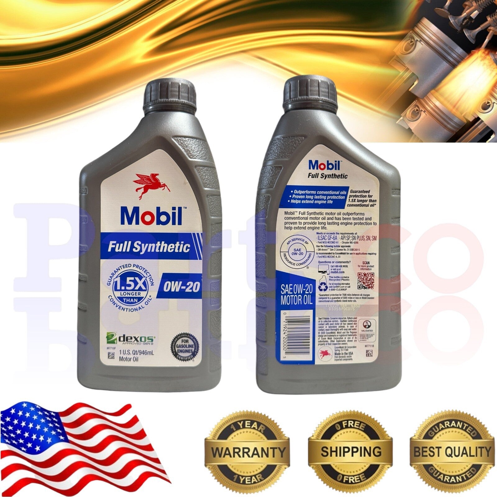 Motor Oil Full Synthetic 5 Quarts and Oil Filter Spin On Toyota Prius 2012-2020