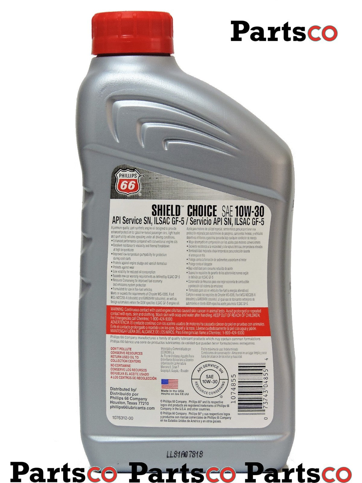 Synthetic Blend 10W30 Motor Oil 12 Quarts In Case PHILLIPS 66 Shield Defense 