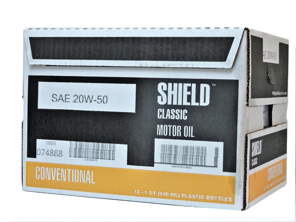 Motor Oil 20W50 Conventional Oil 12 Quarts PHILLIPS 66 Shield Classic
