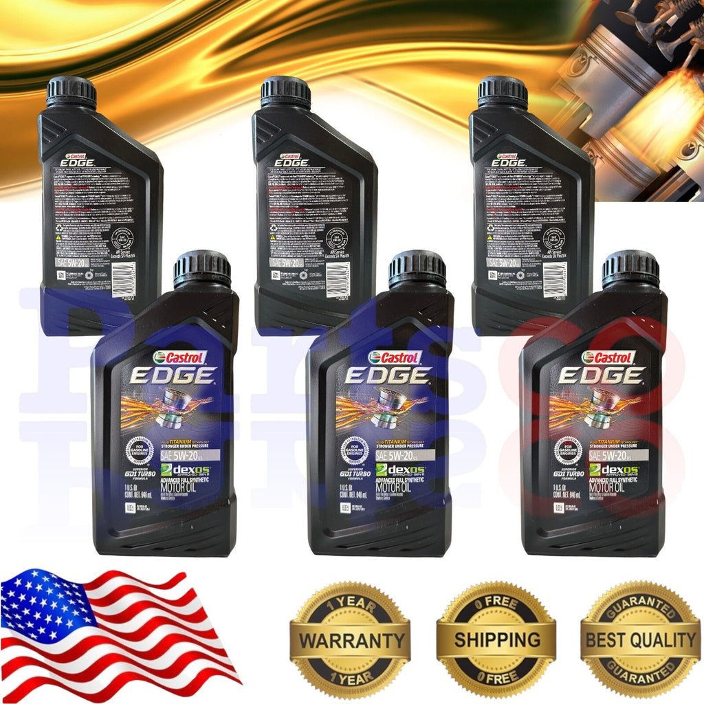 Motor Oil 5W20 Full Synthetic 6 Quarts Castrol EDGE
