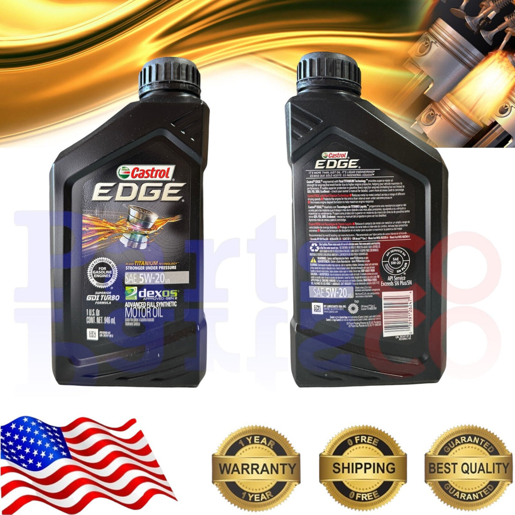 Motor Oil 5W20 Full Synthetic 6 Quarts Castrol EDGE