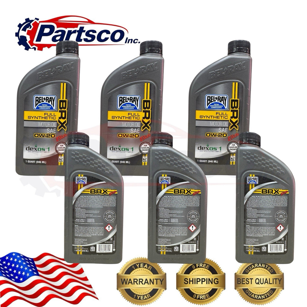 Bel-Ray BRX Elite 0W-20 Full Synthetic Motor Oil dexos1 Gen 3 API SQ GF-7A 6qrt