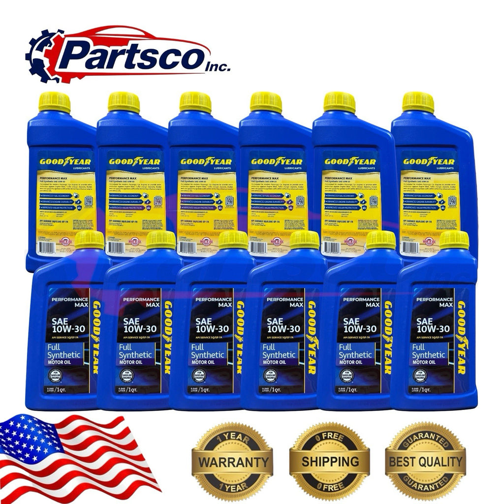 Goodyear 10W-30 Full Synthetic Motor Oil 12qt Case  (12 x 1qt Bottle)