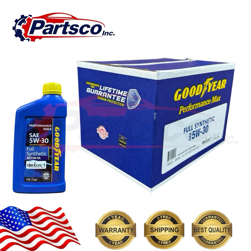Goodyear 5W-30 Full Synthetic Motor Oil 12qt Case dexos1 Gen 3 (12 x 1qt Bottle)