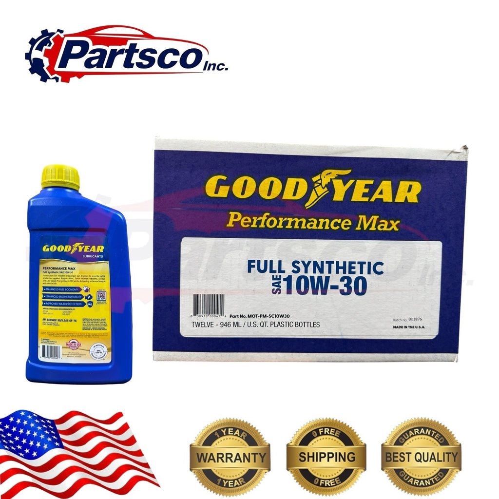 Goodyear 10W-30 Full Synthetic Motor Oil 12qt Case  (12 x 1qt Bottle)
