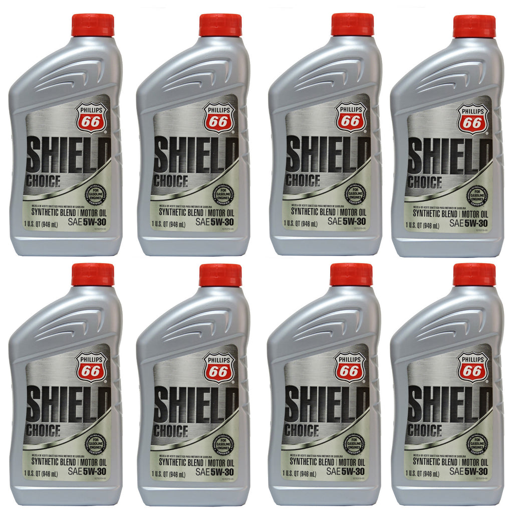 Synthetic Blend 5W30 Motor Oil 8 Quarts In Case PHILLIPS 66 Shield Defense 