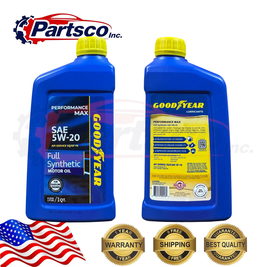 Goodyear 5W-20 Full Synthetic Motor Oil 8qt Case  (8 x 1qt Bottle)