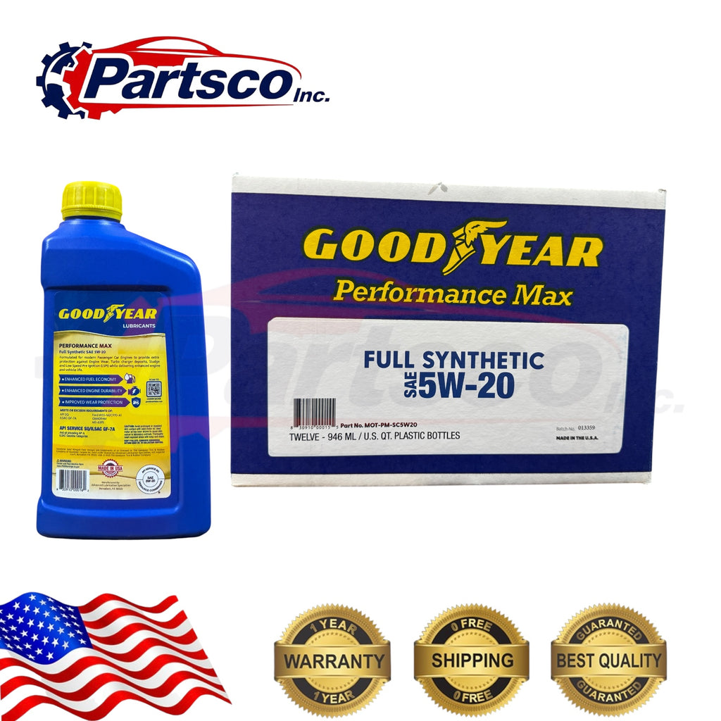 Goodyear 5W-20 Full Synthetic Motor Oil 8qt Case  (8 x 1qt Bottle)