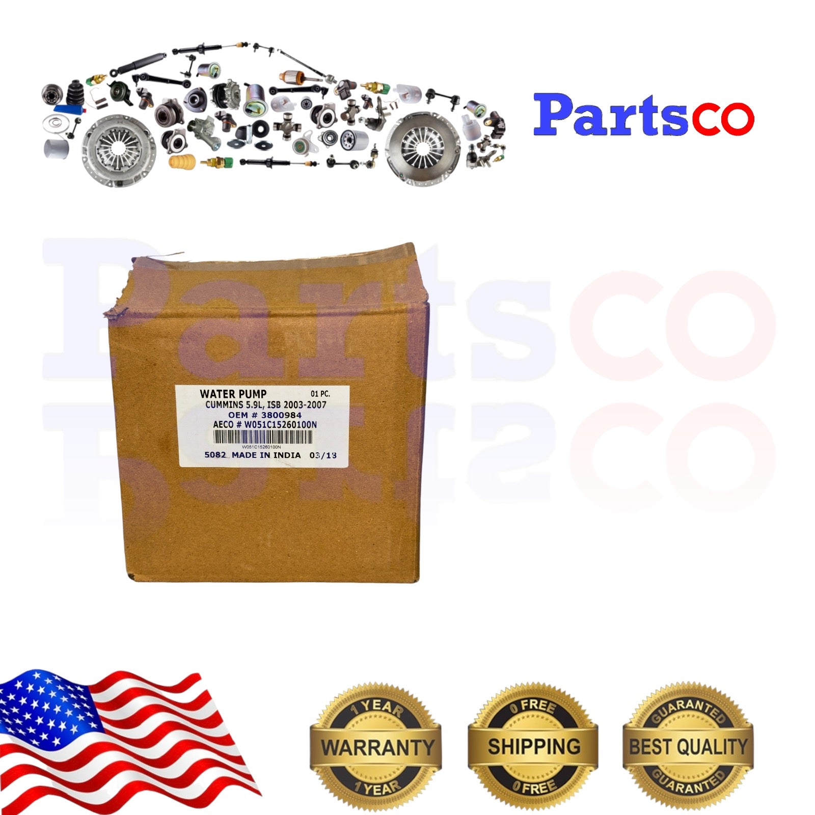 Water Pump Freightliner FL50 FL60 MT35 MT45 Diesel 5.9L engine same as 3802970